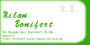 milan bonifert business card