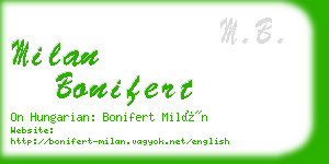 milan bonifert business card